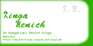 kinga menich business card